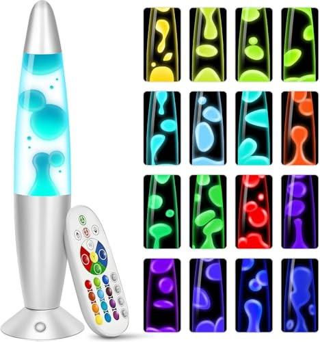 Mood Lamp, Liquid Motion Lamps Night Lamp– 17 Colour Changing Motion Desk Decor for Stress Relief & Focus, with Remote Control, Handcrafted Kinetic Art for Relaxing/Office/Gift
