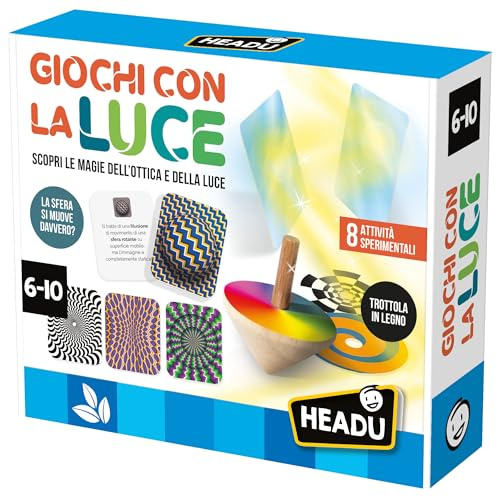 HEADU - Giochi Con La Luce NEW - Scopri le Magie Dell’Ottica e Della Luce | Gioco Educativo Bambini 6 7 8 9 10 Anni, Kit Esperimenti Scientifici per Bambini, Gioco STEM, Made in Italy, Regalo Bambino