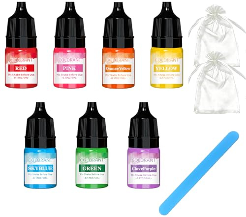 Nurila 7 Farben 5ml Seifenfarbe Set mit Aufbewahrungstasche Rührstab