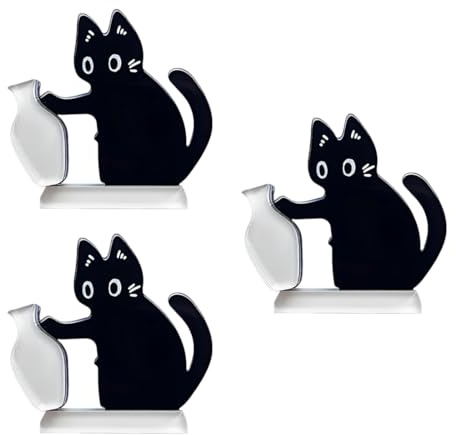 DOVBAN 3pcs Jarrón Con Bigotes De Gato,Bonito Imán Decorativo Con Forma,Imán Conmemorativo Para Mascotas,Decoración Para Pizarras Blancas Mapas Calendarios Neveras Armarios