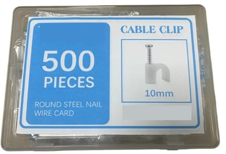 Fermacavo Con Chiodo Fermacavi, 500/700/800 pezzi, 6mm/10mm, parete metallica con chiodi in acciaio, Ethernet, puntine coassiali(500Pcs 10mm)