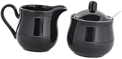 FewNvWa Set di Zuccheriera E Lattiera in Ceramica, Idea Regalo, Accessori Decorativi di, Zuccheriera E Lattiera Pratiche, Nero