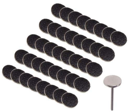 50Pcs Black Stainless Steel Manicure Sanding Discs for Callus Removal | Adhesive Back, Foot Scrubber Replacement Pads, Salon Shop and Manicure Use, Dead Skin Polishing