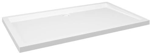 Piatto doccia 70 x 120 cm, rettangolare, in ABS rinforzato con fibra di vetro, per bagno, bianco