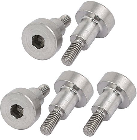 sourcing map 5Stk. 304 Edelstahl Innensechskant Schulter Bolzen 5mm Dmr. 6mm Länge M3 Gewinde de