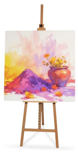ARTISTIK Floor Standing Artist Easel 100% Solid Beechwood – Professional Studio A-Frame Tripod Art Easel Stand for Painting, Sketching, & Weddings – 6ft