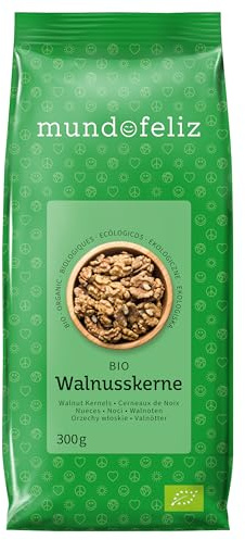 Mundo Feliz - Lot de 3 sachets de cerneaux de noix bio, 3 x 300 g