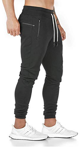 Yageshark Joggingbyxor, herr, bomull, sweatbyxor, sportbyxor, fitness, slim fit, byxor, fritidsbyxor, joggingbyxor, herr, streetwear, svart, XXL
