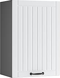 Vicco Hängeschrank Fame-Line, hängender Küchenschrank, Weiß Landhaus/Anthrazit, 50 cm