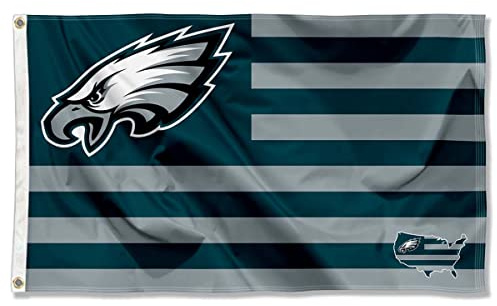WinCraft Philadelphia Eagles USA American Nation Stripes 3x5 Grommet Flag
