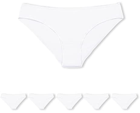 Conte elegant Pack de 5 Braguitas de algodón Mujer Transpirables con elástico - Braguita Cintura Hipster Underwear - LB 2001 Blanco Talla 98