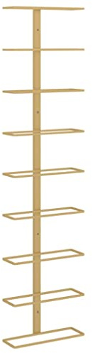 vidaXL Wand Weinregal für 9 Flaschen Wandregal Weinhalter Weinflaschenhalter Flaschenregal Weinständer Hängeregal Weinflaschenregal Golden Eisen