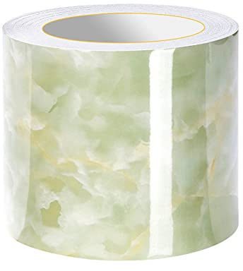 VisitRyl Frises Autocollantes DéCoratives Bordure De Papier Peint Frise Murale Adhesive Pour Cuisine, Salle De Bains,Chambre DéCoration Murale Jade Vert 10cm X 500cm