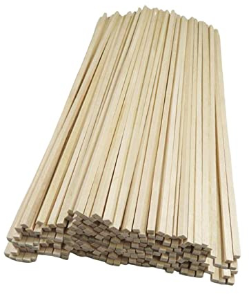 F Fityle 100 Pezzi Bastoni di Legno per Lavorazione, Stecche Legno, Bastoncini Quadrati di Legno Non Finiti, Piccole Strisce di Tassello Lisce Lisce per Arti Decorazione Domestica, 100 Cm