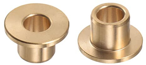 QUARKZMAN 2 Stück Flansch Gleitlager Hülse 8mm Bohrung 12mm AD 12mm Länge 2mm Flansch Dicke Bronze Buchse Selbstschmierende Gleitbuchsen Hülse für Industrielle Anlagen