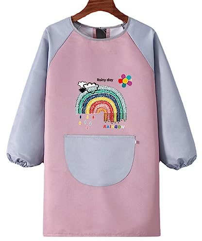 Malschürze Malerkittel für Kinder | Malkittel Kinder Wasserdicht Kinder Bastelschürze | Malkittel Kinder 6-12 Jahre | Wasserdicht Kinder Malkittel mit großer Tasche für Schule Kunst Malerei, Kochen