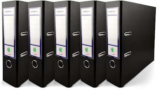 Netuno 5x raccoglitore a leva a4 nero registratore dorso 8 cm con 2 anelli classificatore documenti grande faldone ad anelli a4 dossier ufficio archiviazione documenti cartella archivio