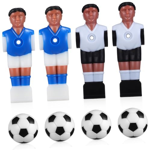 4 Stück Tischfußball Spieler Figuren Set Mit Mini-Fußbällen Für Kickertisch Zubehör - Ersatzteile Für Tischfußballspiel