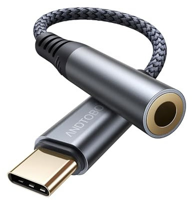 Adattatore USB C Jack 3,5mm, Adattatore USB C a Jack per cuffie 3.5 mm, USB Tipo C a Cavo Dongle Audio Aux per iPhone 16/15 Pro Max Plus, iPad Pro Air, Galaxy S24 Ultra S23 S21 S20