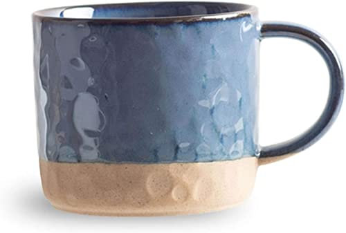 GLETSF Tazas Gigantes para Desayuno, Ensaladera, Taza De Cerámica para Sopa, Recipiente Único para Taza De Sopa, Cuencos para Café, Té Y Sopa, Taza De Sopa con Asa, para Café, PBlu-Circle 500ml