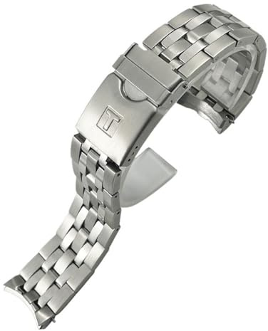 KDEGK 22mm 21mm Massives Edelstahl-Uhrenarmband für Tissot Seastar T120417 T120407 T120 Silber Armband Armbänder Uhrenteile