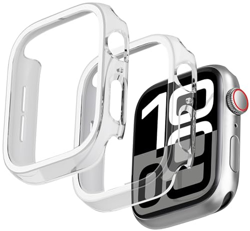 GEEDOOWIN 2 Pack [NO Screen Protector] Bumper Case for Apple Watch Series 11 (2025) / Series 10 46mm, Slim Thin Shockproof Bumper Cover, Hard PC Protective Frame All-Around Edge, Clear