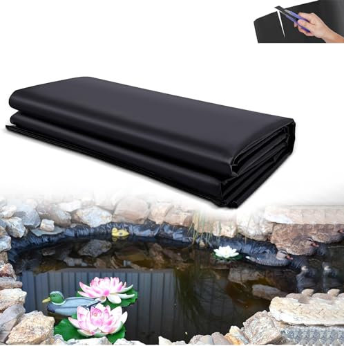 1 x 1 m nero agricolo stagno fodera per laghetti da giardino all'aperto facile da installare impermeabile e a prova di perdite EPDM stagno Liner per proteggere lo stagno facile da tagliare sigillo.