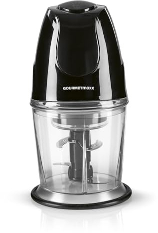 GOURMETmaxx multihackare med praktisk enknappsdrift | 600 ml volym, 2 dubbla blad av rostfritt stål, lätt att rengöra | perfekt för skärning, hackning och malning