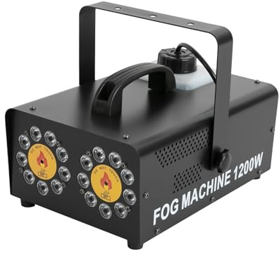 Máquina de humo Fog Machine Fogger Smoke Máquina de humo Máquina portátil Mini máquina de humo 1200W Tanque 1L RGB Luz escena Fiesta Boda DJ Show