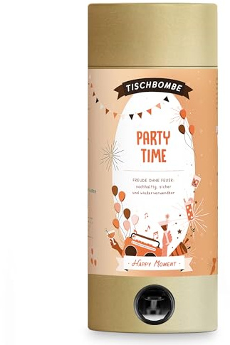 ARTOZ Tischbombe “Party Time” - Wiederverwendbares Tischfeuerwerk ohne Feuer - Konfetti Kanone nachfüllbar für Kinder & Erwachsene - Glitzer Partyknaller Indoor - Konfettikanone für Jede Party