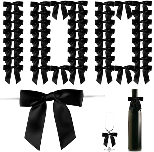 Twist-Tie Schleifen,100 Stück 9cm Große Polyesterband Schleifen,Vielseitige Schleife Dekoration zum Binden von Paketen Geschenk Taschen Bäckerei Süßigkeiten Taschen Dekoration Band Bogen Geschenk