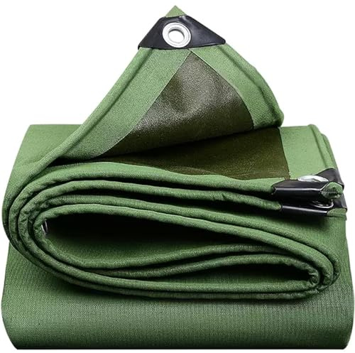 Telone verde resistente, 600 g/m², 3 x 4 m, impermeabile, telone con occhielli, per esterni, campeggio, auto, protezione mobili, telo multiuso