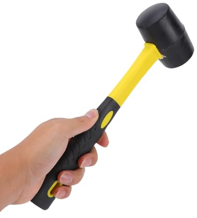 Zhjvihx Martello di Gomma, Testa in Gomma Altamente Elastica per Battere Senza Danni, Impugnatura Ergonomica Antiscivolo, con Colpo Morbido per Pavimentazioni Campeggio, Paletti per