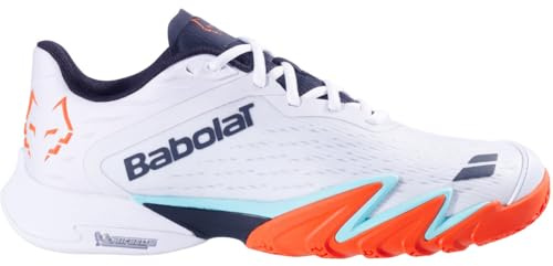 Babolat Men’s Premura 3 Lebron Padel Shoes, White/Orange (Men's US Size 9)