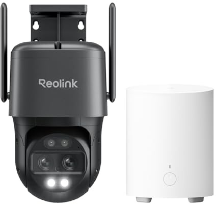 Reolink Home Hub Mini mit TrackMix WiFi Grau, 4K 8MP PTZ Überwachungskamera Aussen WLAN mit Auto-Tracking-Zoom, Dual-Objektiv, Smart-Erkennung, Farbnachtsicht, Außenkamera, Einmaliger lokaler Speicher
