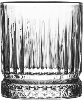 LJHFG63KUYT Vasos de vidrio Vasos de whisky Diamond Stripe, vasos cóctel Old Fashioned 8 oz, for escocés bourbon sin plomo para jugo