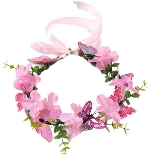 Hårband med konstgjord blomsterkrans Konstgjord blommig kronkrans Huvudbonadsimulering Immortal Wedding Multicolor(Color2)