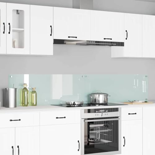 mzdioop köksvägg 2 stycken vitt härdat glas 110 x 40 cm med 4 förborrade hål, värmebeständigt och lätt att rengöra för moderna kök som stänkskydd och väggbeklädnad