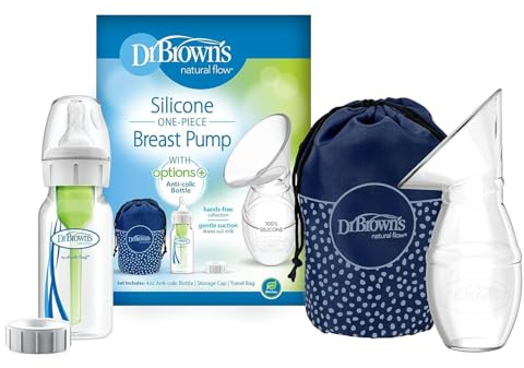 Dr. Brown's One-Piece Breast Pump with Baby Bottle and Travel Bag