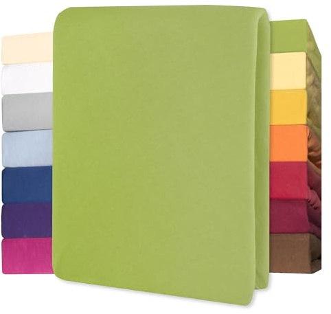 CelinaTex Jersey Spannbettlaken Lucina für Kids 60x120-70x140cm grün 100% Baumwolle gekämmt superweich Spannbettbezug, Leintuch, Bettlaken, elastisch, Strech, Oeko-Tex