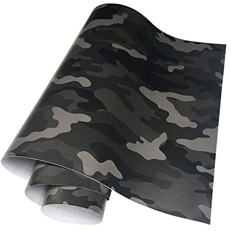 LKXHarleya Schwarz Tarnung Autofolie Aufkleber Adhesive Auto Vinylfolie Fahrzeug Lackschutzfolie Tarnung Vinyl Aufkleber für Auto Bike Motorrad Boot Laptop, 50x200cm