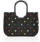 reisenthel loopshopper L in Dots, schwarzer Rahmen – Stabile Tasche mit praktischen Fächern aus recycelten PET-Flaschen – Charmantes und wasserabweisendes Design