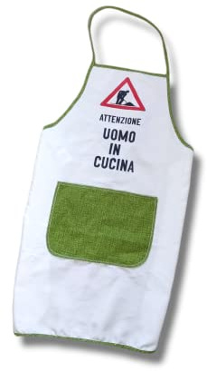 Grembiule da Cucina Uomo Donna Simpatico Chef Barbecue Ristorante Caffetteria - Diverse Colorazioni 100% Made in Italy
