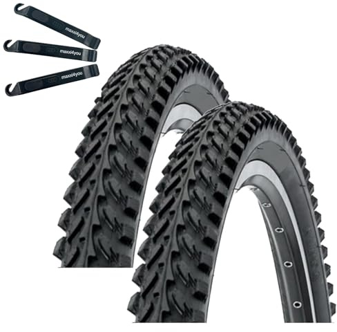 2 x Kenda K-898 26 MTB Fahrradreifen Schwarz 50-559 (26 x 1.95) +2 passende DV Schläuche inkl. maxxi4you Reifenheber