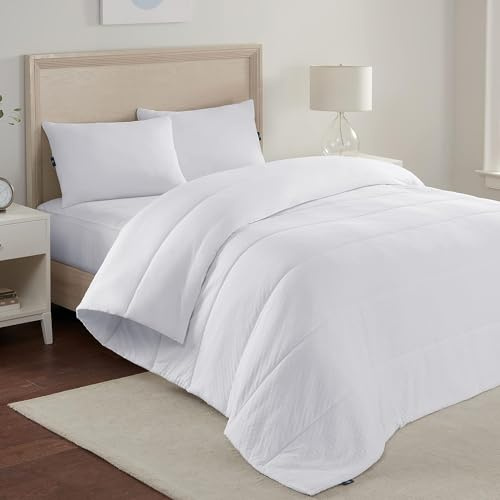 Serta Power Chill Soft Cooling Down Alternative Comforter, Lightweight Twin/ Twin XL Comforter, Duvet Insert with 4 Corner Tabs, All Season Bedding, White