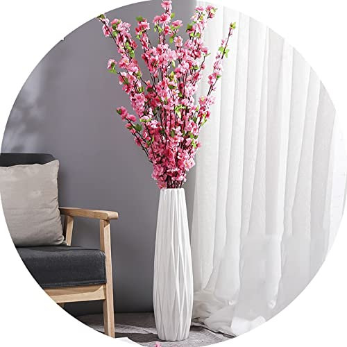 Vase De Sol Blanc, Grand Vase Décoratif en Céramique pour Le Salon, Grand Porte-Fleurs pour La Décoration Intérieure, Arrangement De Fleurs Séchées, (Color : Blanc, S : 45cm)