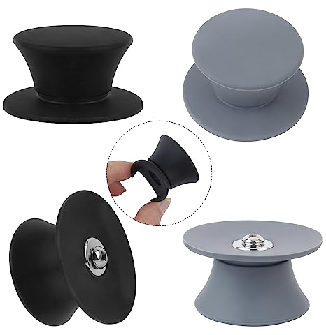 4 Stück Topfdeckelgriff, Topfdeckelknopf, Ersatzknöpfe Griffe, Silikon Topfdeckel Ersatzknopf, Deckelknopf für Glasdeckel mit Loch geeignet, Küchengeschirrknöpfe