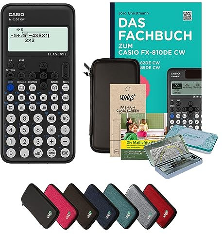 CALCUSO Streberpaket Schwarz mit Taschenrechner Casio FX-82DE CW