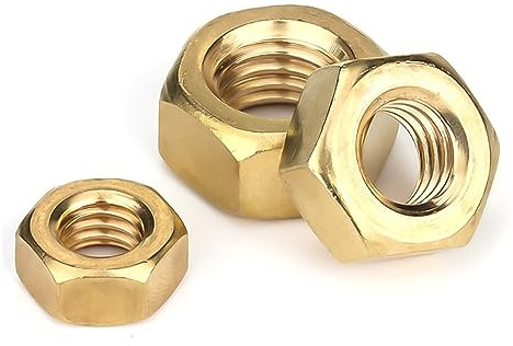 LOEASE 1/10/50/100 pièces Laiton Massif Écrou Hexagonal en Cuivre pour M1.4 M1.6 M2 M2.5 M3 M4 M5 M6 M8 M10 M12 M14 M16 M18 M20 M22 M24 Vis Boulon (Size : M6 x10pcs)