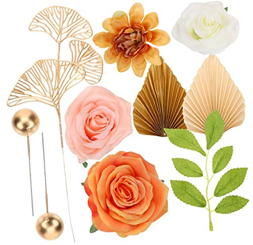 Parliky 1 Satz Kuchendekoration Kugeln Kuchen Topper Hochzeitstorte Bonbonaugen Essbar Hochzeits- -Topper Blauer Fondant Essbare Augen Golddekor Pappbecher Baby Blatt